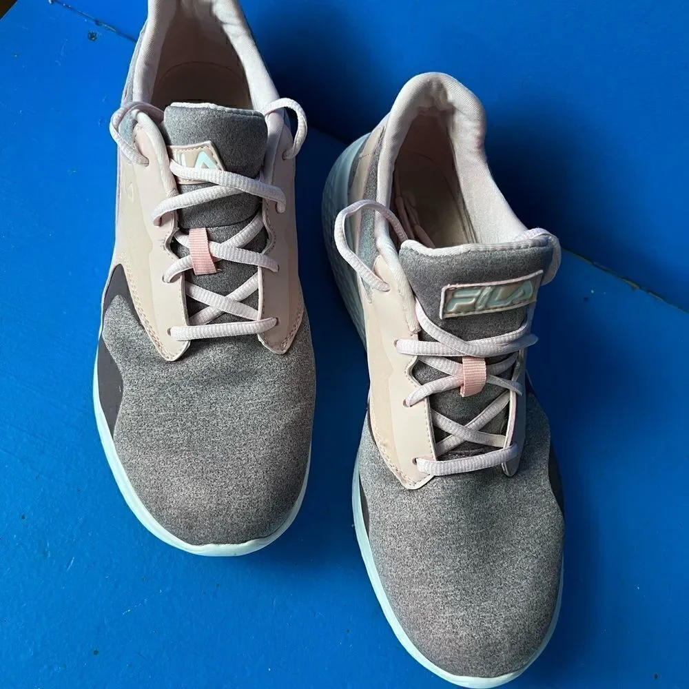 Women's Fila Athletic Shoes - Size 12 - Gray with Bright Pink Trim